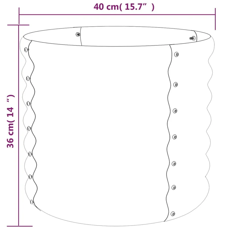 Jardinera De Acero Galvanizado Marrón 40x40x36 Cm