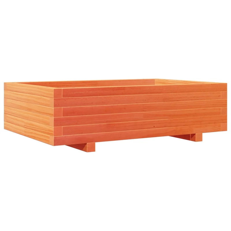 Jardinera De Madera Maciza De Pino Marrón Cera 90x60x26,5 Cm
