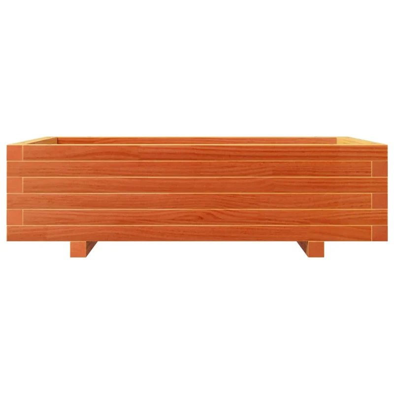 Jardinera De Madera Maciza De Pino Marrón Cera 90x60x26,5 Cm