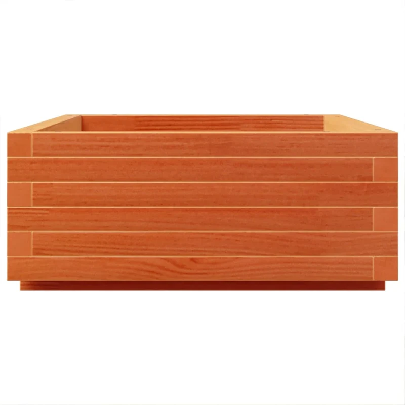 Jardinera De Madera Maciza De Pino Marrón Cera 90x60x26,5 Cm