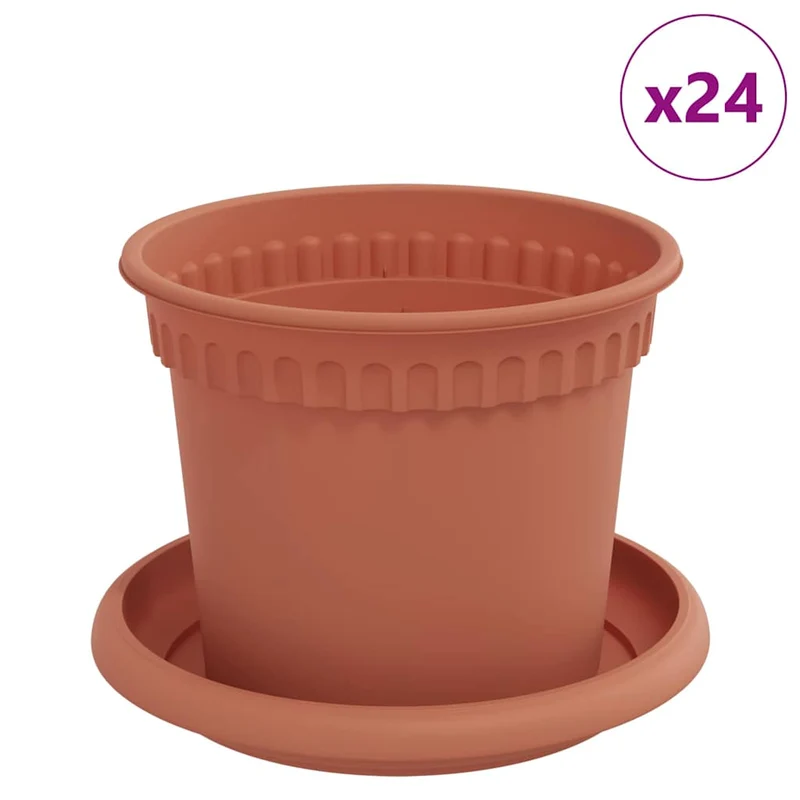 Macetas 24 Uds. Rojo Ladrillo Plástico