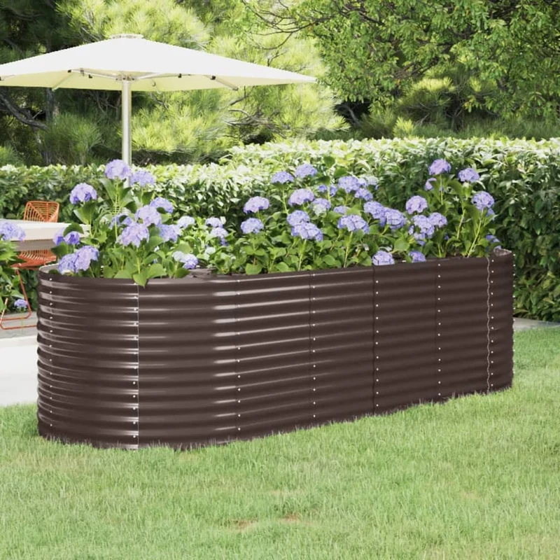 Jardinera Arriate Acero Galvanizado Marrón 249x100x68cm