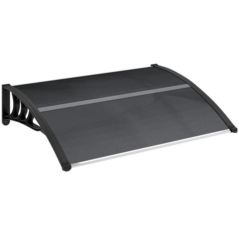 Outsunny Marquesina Exterior Para Puertas Y Ventanas 100x75 Cm Negro