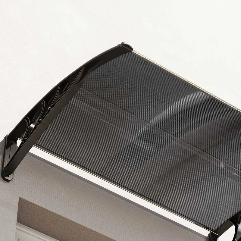 Outsunny Marquesina Exterior Para Puertas Y Ventanas 100x75 Cm Negro