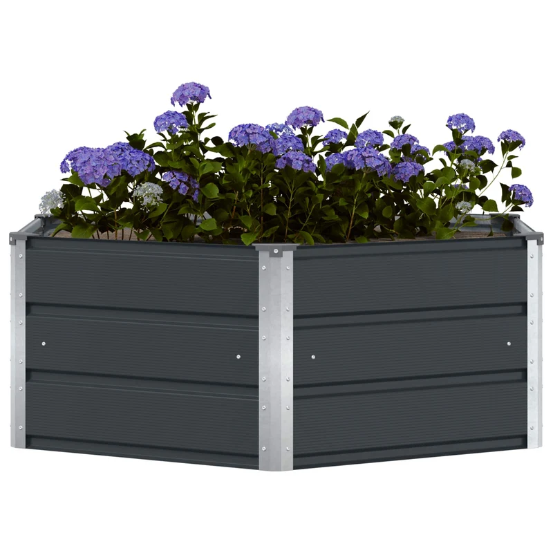 Jardinera Antracita 129 X 129 X 45 Cm Acero