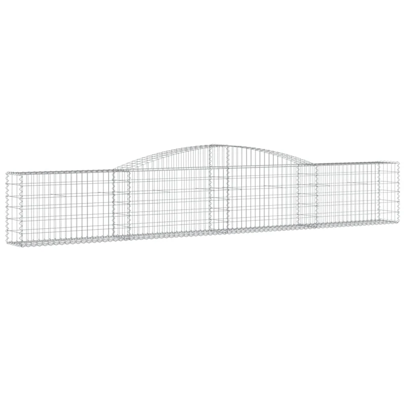 Cestas De Gaviones 8 Uds Forma De Arco Hierro 400x30x60/80 Cm