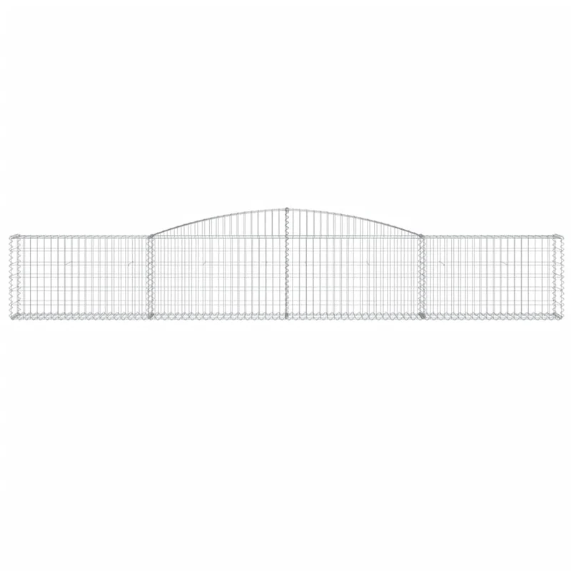 Cestas De Gaviones 8 Uds Forma De Arco Hierro 400x30x60/80 Cm