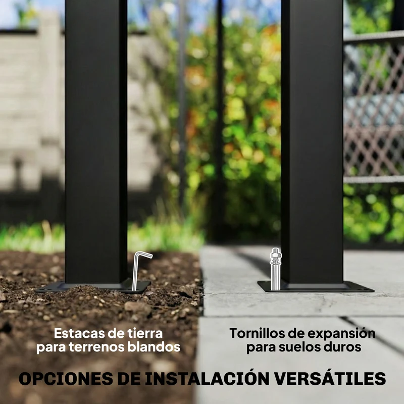Outsunny Pérgola De Jardín 6x3 M Con Techo Retráctil Upf30+ Gris Oscuro