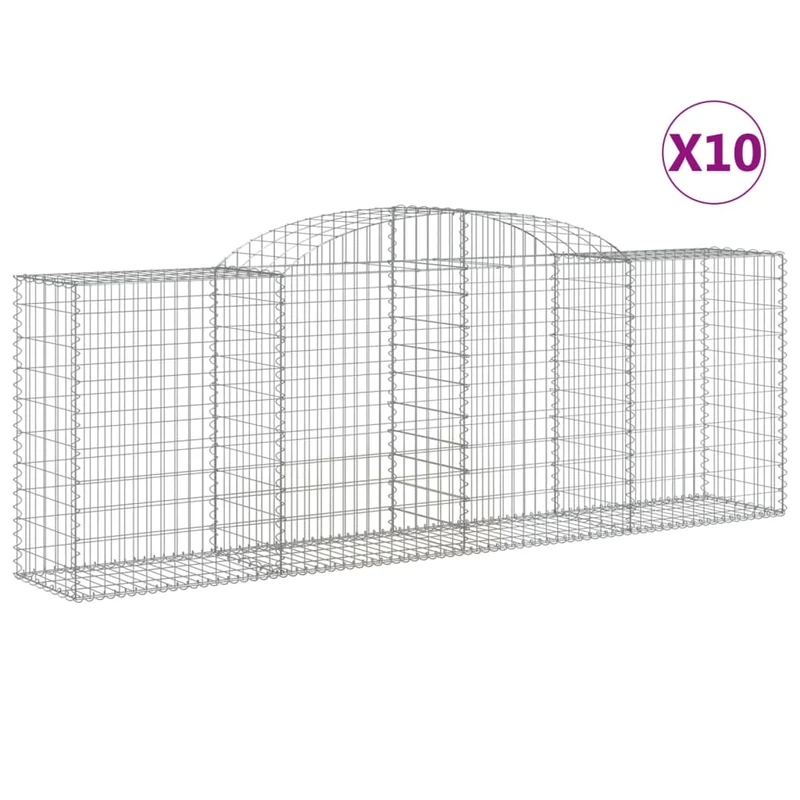 Cestas De Gaviones 10 Uds Forma De Arco Hierro 300x50x100/120cm