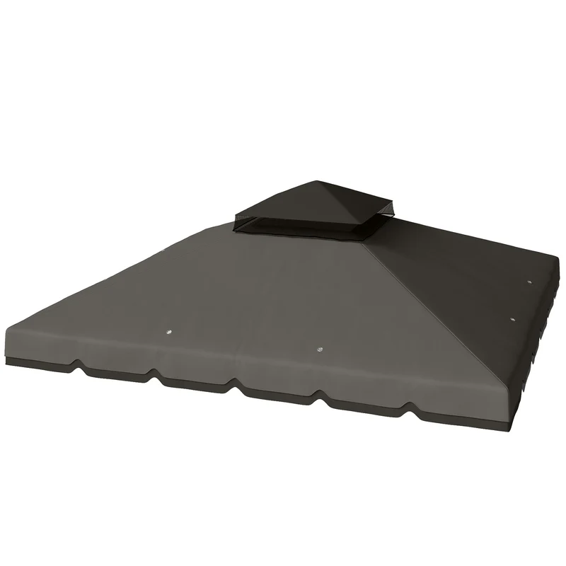 Outsunny Techo De Repuesto Para Cenador 3x3 M Techo Doble Upf 30+ Gris Claro
