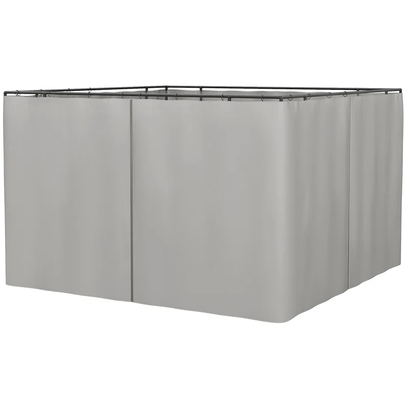 Outsunny 4 Paredes Laterales Para Cenador 3x2 M Sin Ventanas Gris Claro