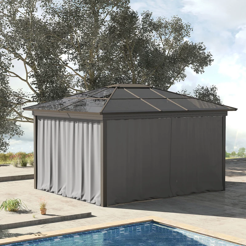 Outsunny 4 Paredes Laterales Para Cenador 3x2 M Sin Ventanas Gris Claro