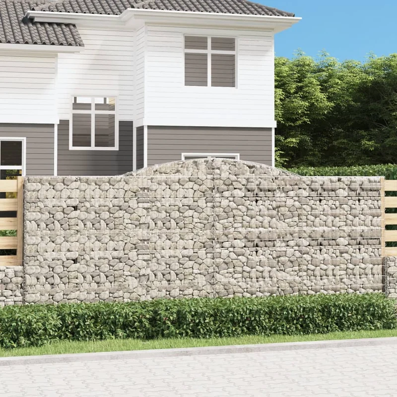 Cestas De Gaviones 2 Uds Forma De Arco Hierro 400x50x160/180 Cm