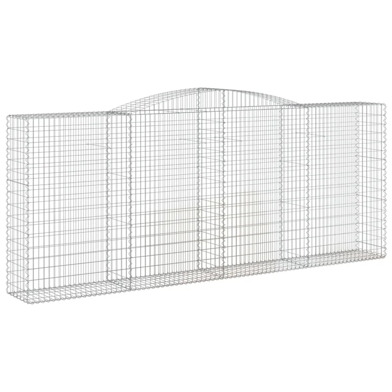Cestas De Gaviones 2 Uds Forma De Arco Hierro 400x50x160/180 Cm