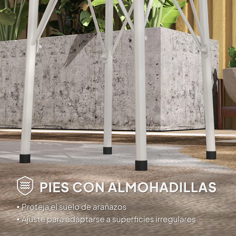 Outsunny Mesa De Jardín Redonda Ø40x50 Cm Para Interior Y Exterior Blanco