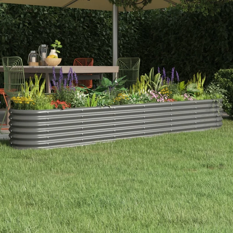 Jardinera Arriate Acero Galvanizado Gris 260x40x36 Cm