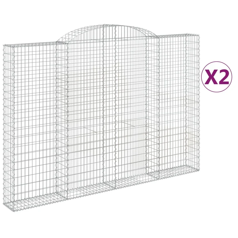Cestas De Gaviones 2 Uds Forma De Arco Hierro 300x30x200/220 Cm