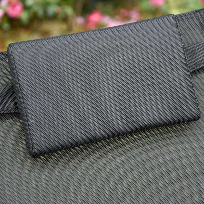 Outsunny Mecedora De Exterior Con Reposabrazos Y Bolsillo Lateral Negro