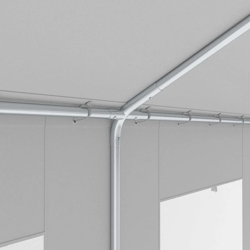 Outsunny Carpa Garaje 3x6 M Impermeable Con Puerta Enrollable Y Ventanas Blanco