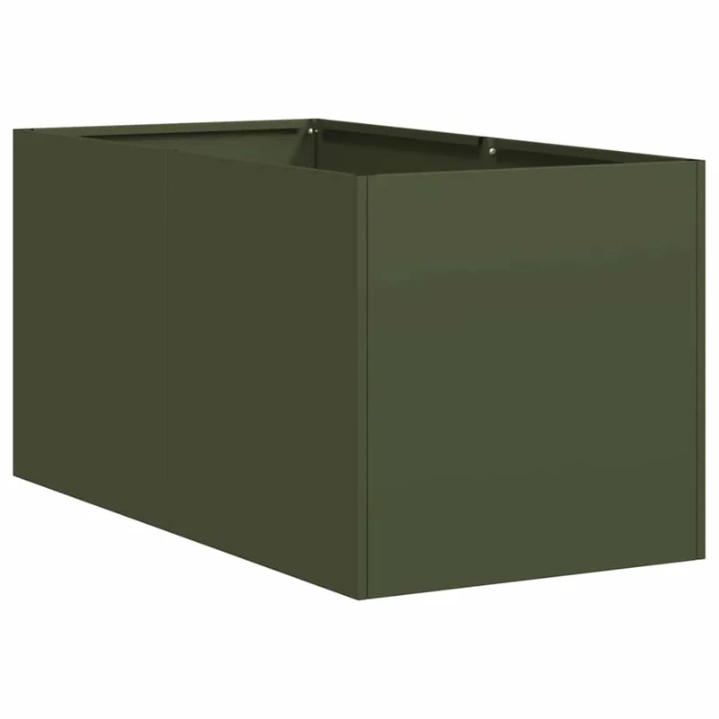 Jardinera De Acero Laminado En Frío Verde Oliva 40x80x40 Cm