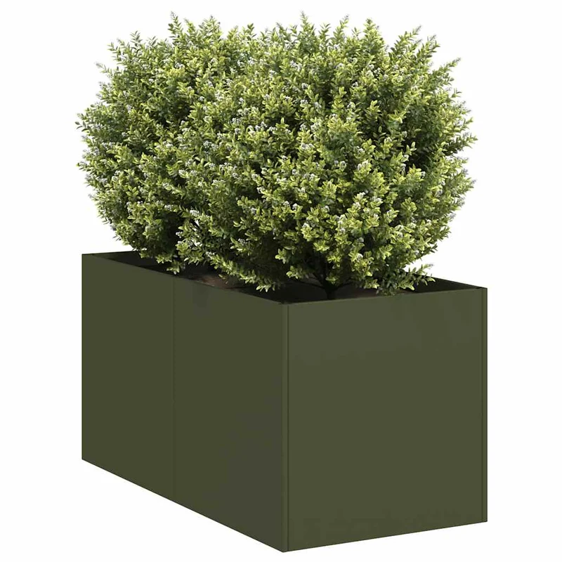 Jardinera De Acero Laminado En Frío Verde Oliva 40x80x40 Cm