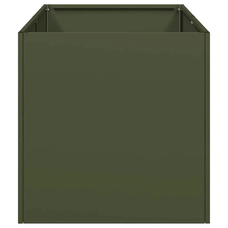 Jardinera De Acero Laminado En Frío Verde Oliva 40x80x40 Cm