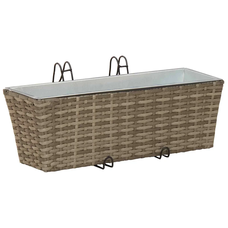 Barandilla 2 Uds. Gris 50 X 17 X 17 Cm Metal