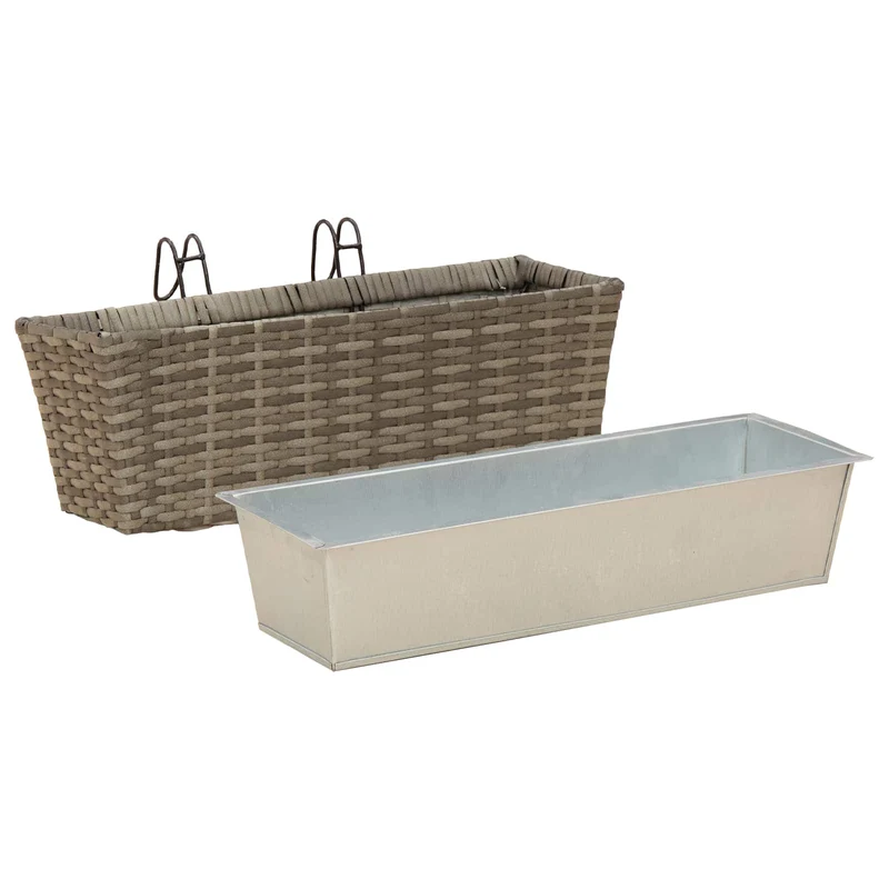 Barandilla 2 Uds. Gris 50 X 17 X 17 Cm Metal
