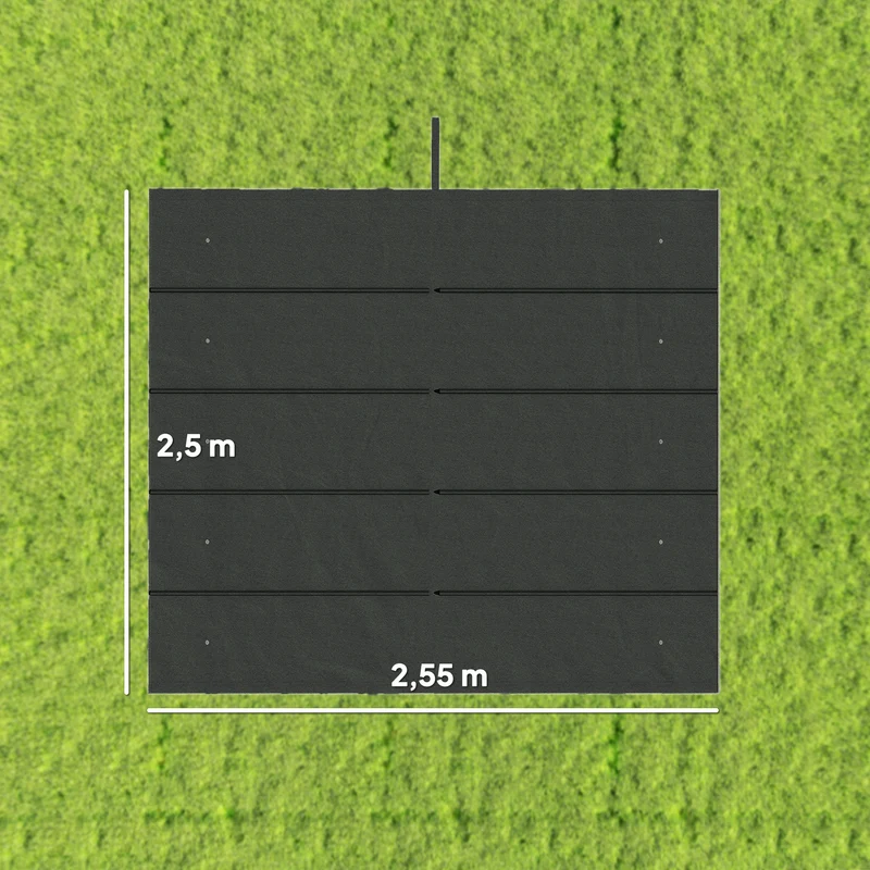 Outsunny Cubierta Para Pérgola Retráctil 2,5x2,55m Para Marco De 3x3 M Gris