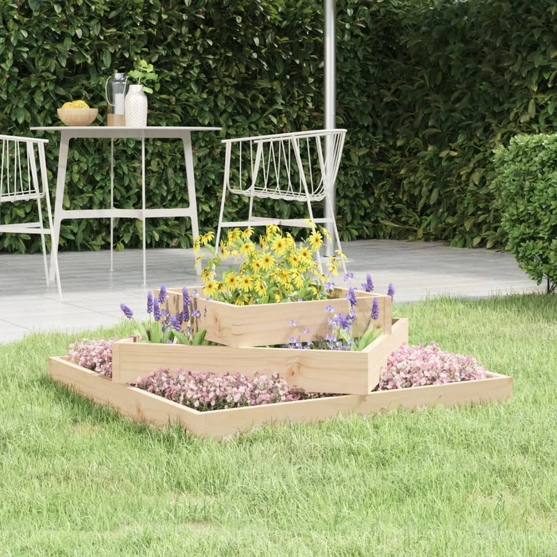 Jardinera De Madera Maciza De Pino 83x83x27 Cm