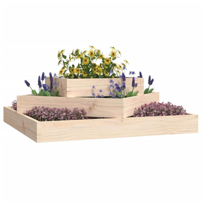 Jardinera De Madera Maciza De Pino 83x83x27 Cm