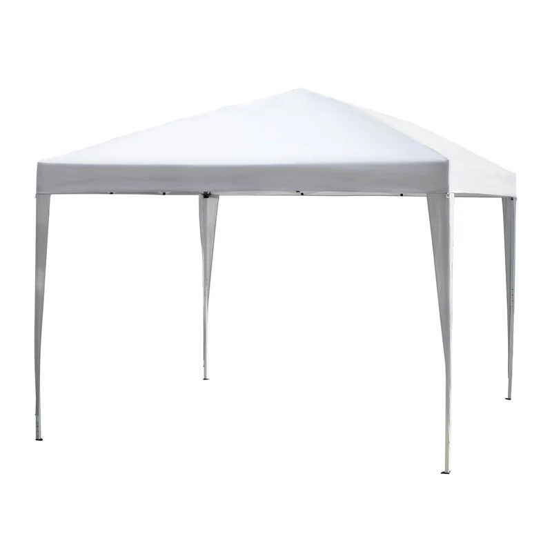 Outsunny Carpa Plegable 3x3 M Con Bolsa Altura Ajustable Blanco Plata