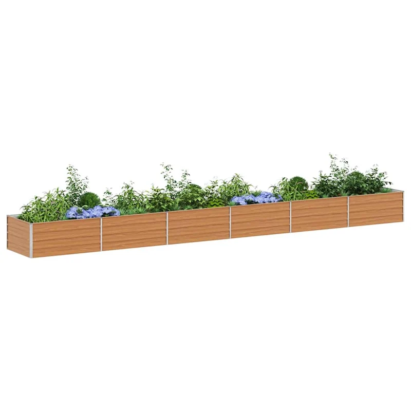 Arriate Elevado Marrón Claro 600 X 80 X 45 Cm Acero Galvanizado
