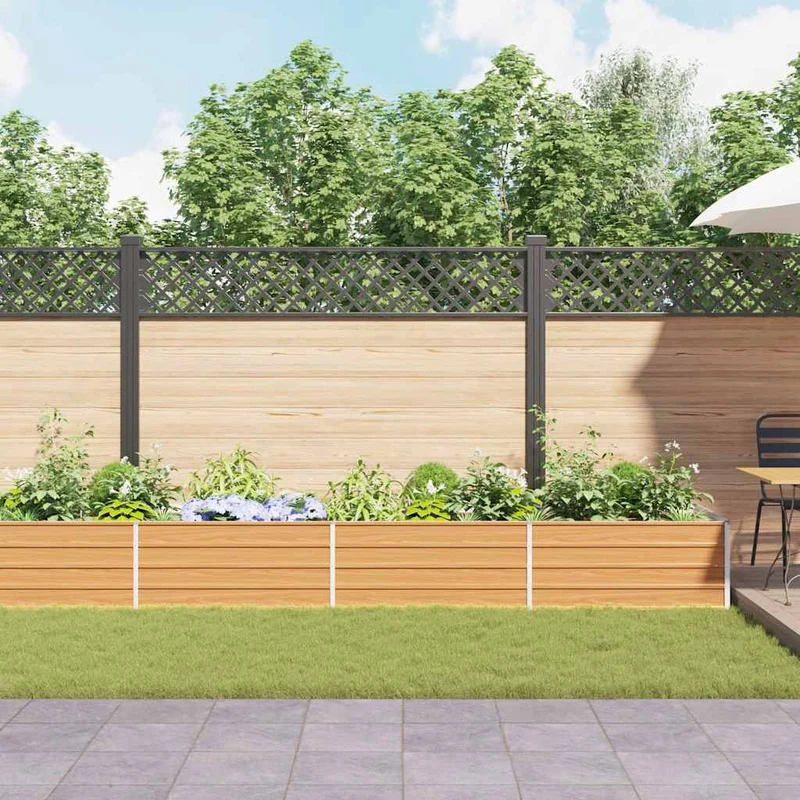 Arriate Elevado Marrón Claro 600 X 80 X 45 Cm Acero Galvanizado