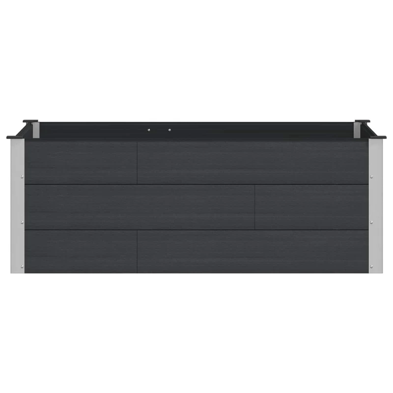 Arriate Elevado Negro 150 X 100 X 54 Cm Wpc Y Aluminio
