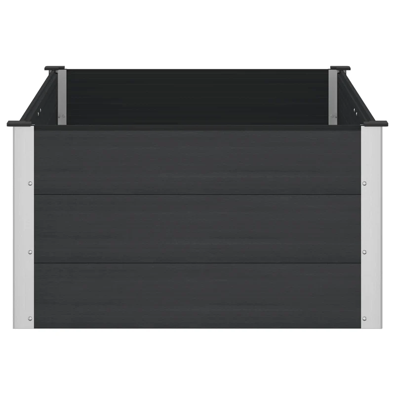 Arriate Elevado Negro 150 X 100 X 54 Cm Wpc Y Aluminio