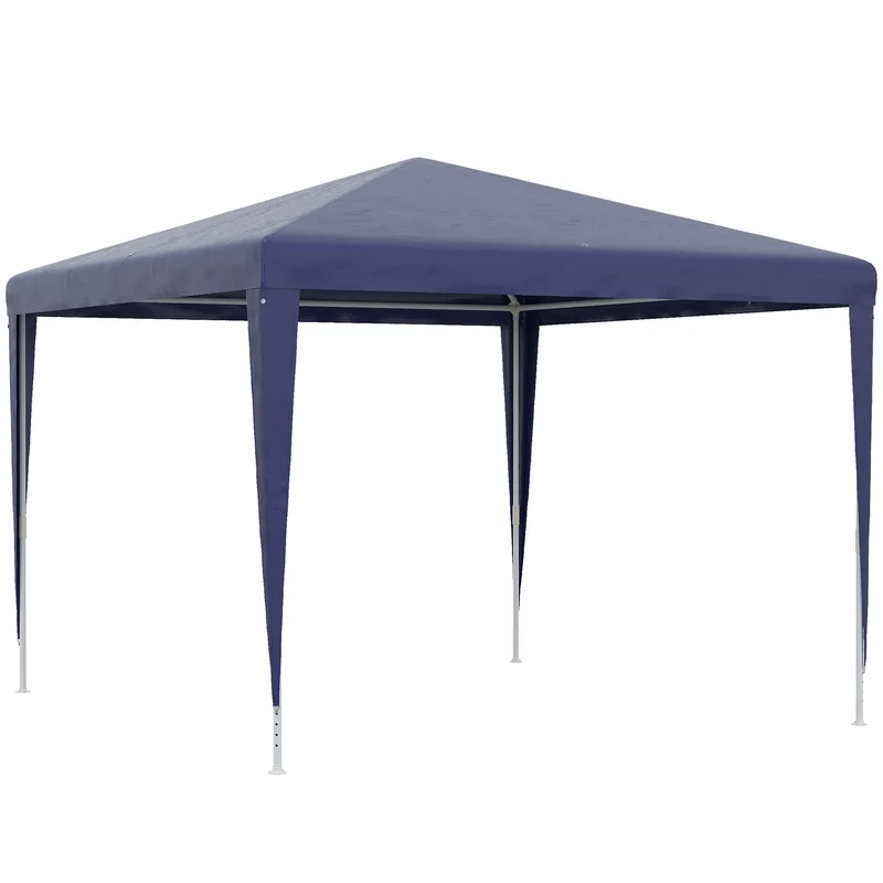 Outsunny Carpa Desmontable 3x3 M Con 4 Orificios De Drenaje Y Marco De Metal