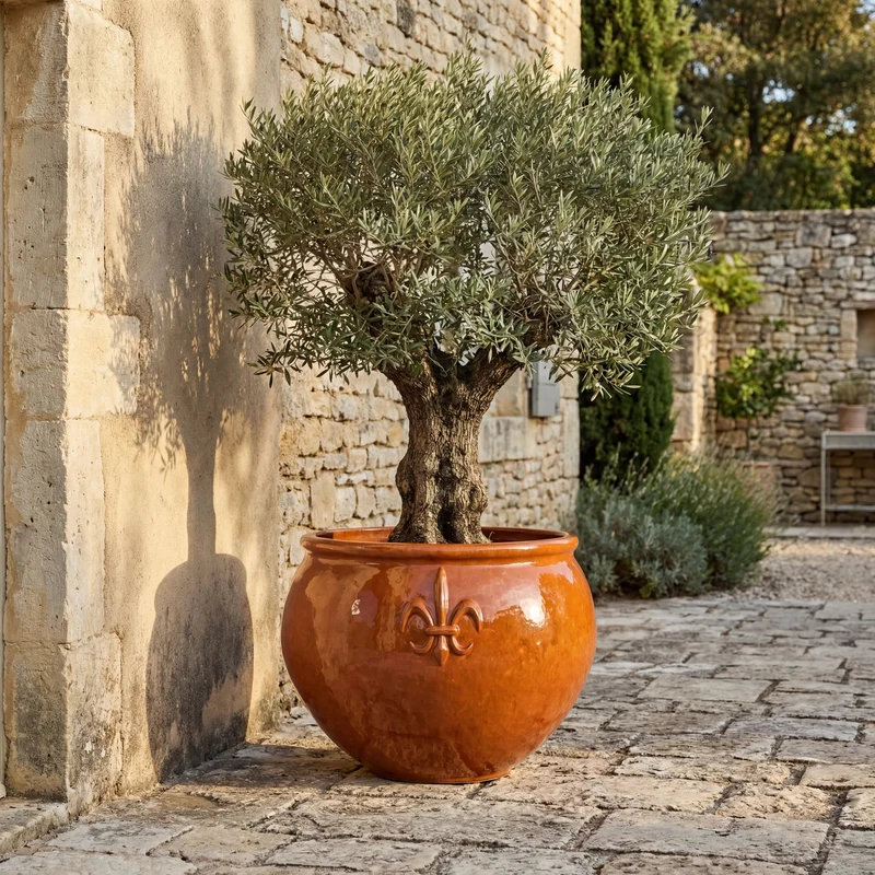 Pot CLOVIS 53x43cm orange tropical