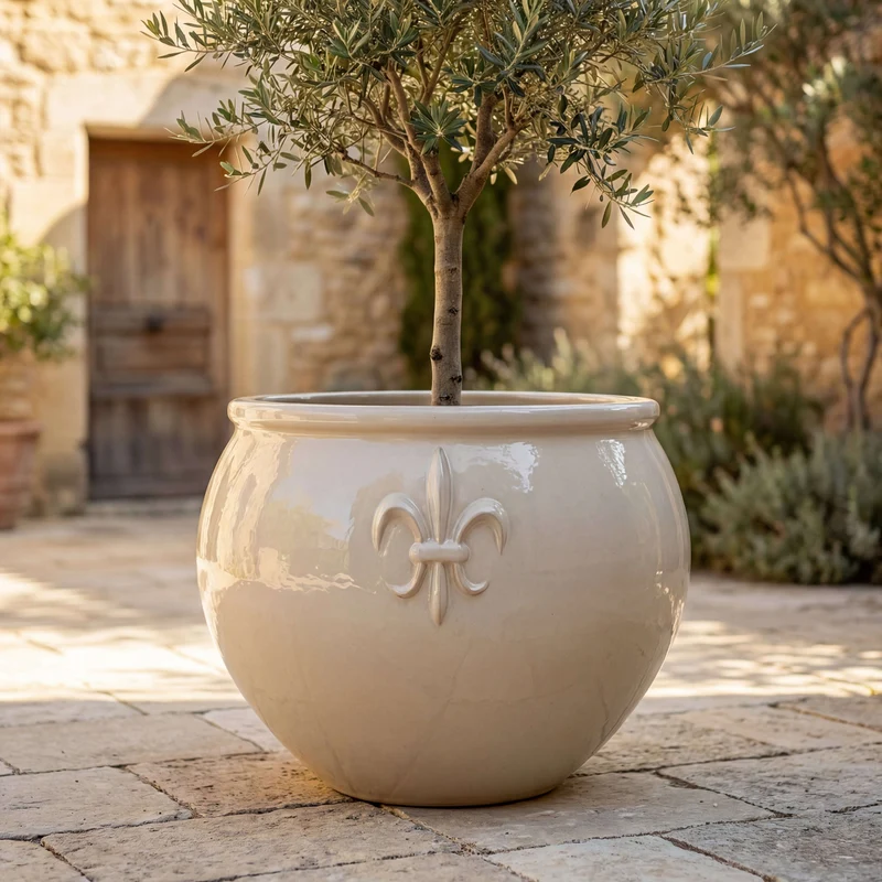 Pot CLOVIS 53x43cm crème