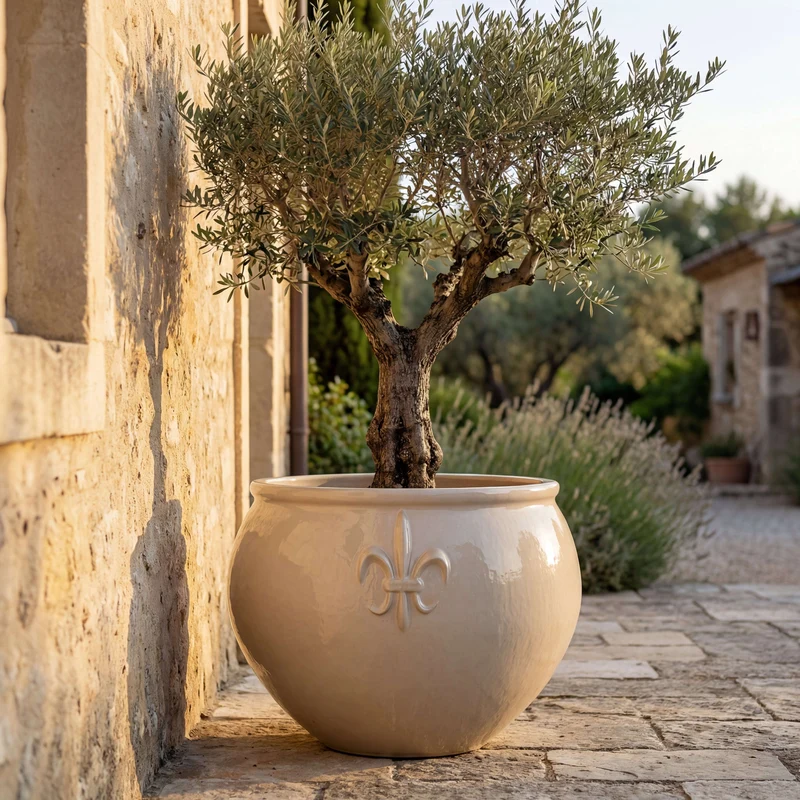 Pot CLOVIS 53x43cm crème