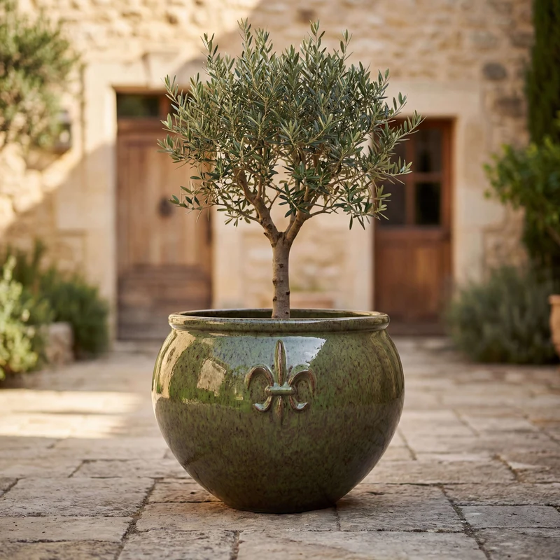 Pot CLOVIS 53x43cm vert tropical