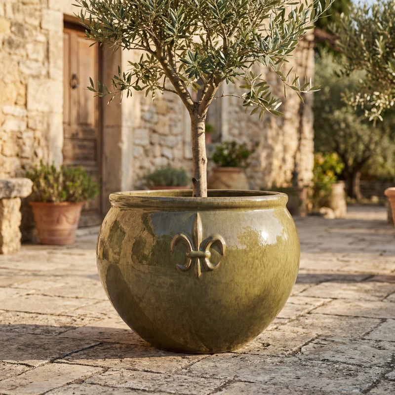 Pot CLOVIS 53x43cm perle de jade