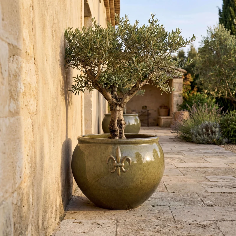 Pot CLOVIS 86x64cm perle de jade
