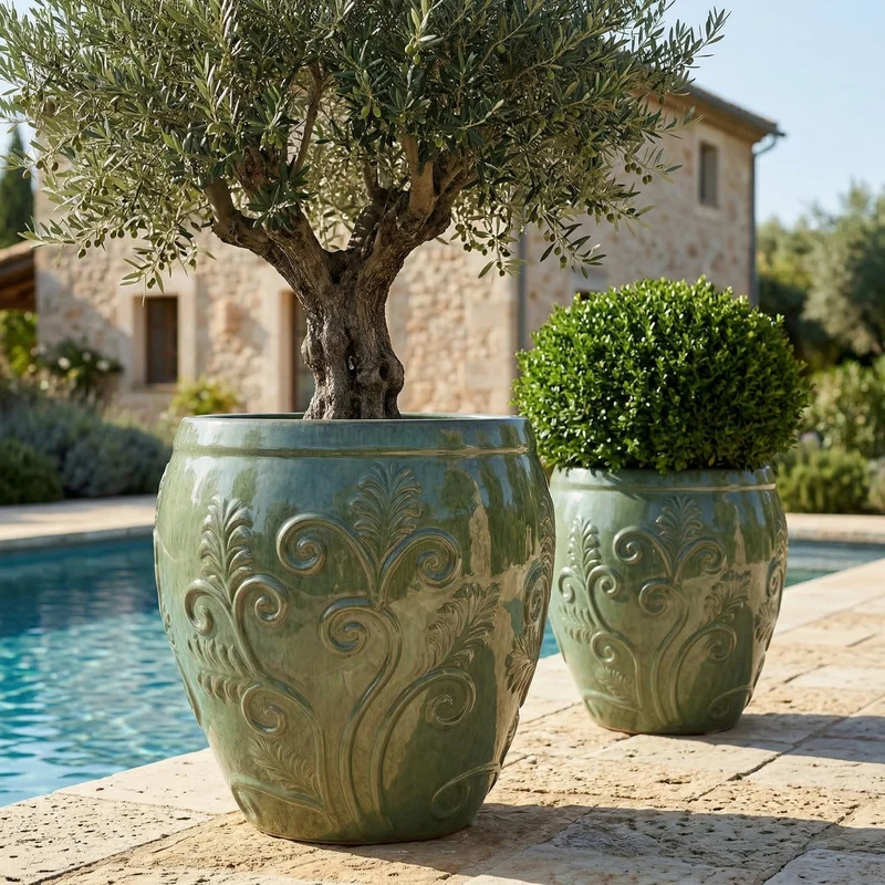 Pot GAIA 52x58cm perle de jade