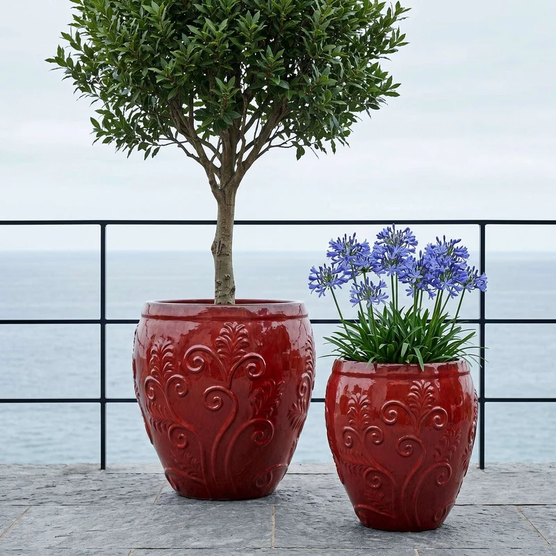 Pot GAIA 52x58cm rouge tropical