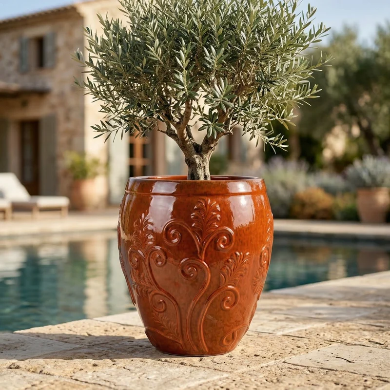 Pot GAIA 75x78cm orange tropical
