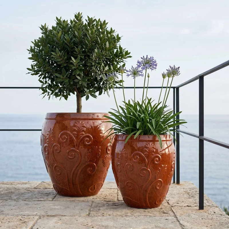 Pot GAIA 75x78cm orange tropical