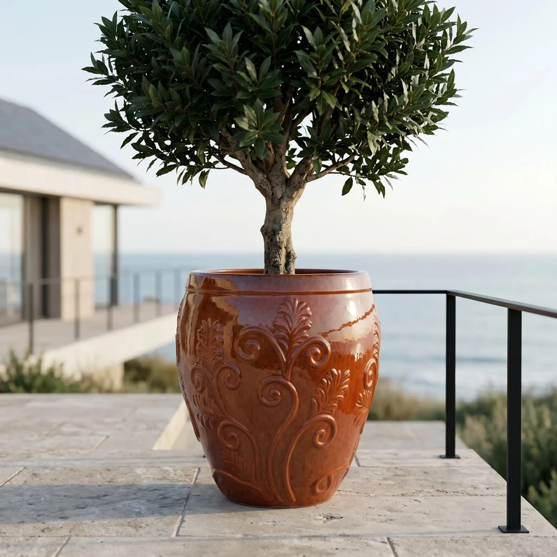 Pot GAIA 75x78cm orange tropical