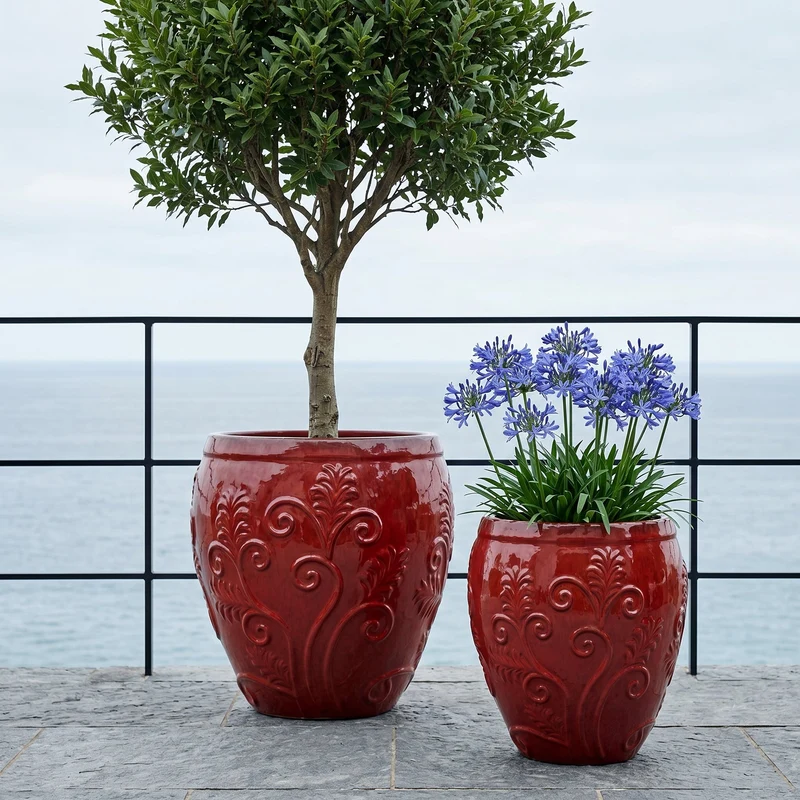 Pot GAIA 75x78cm rouge tropical