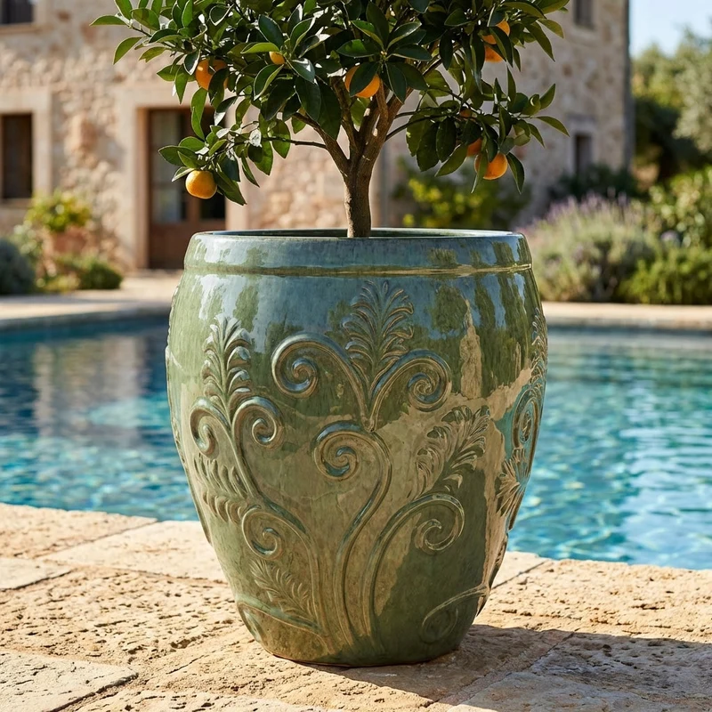 Pot GAIA 75x78cm perle de jade